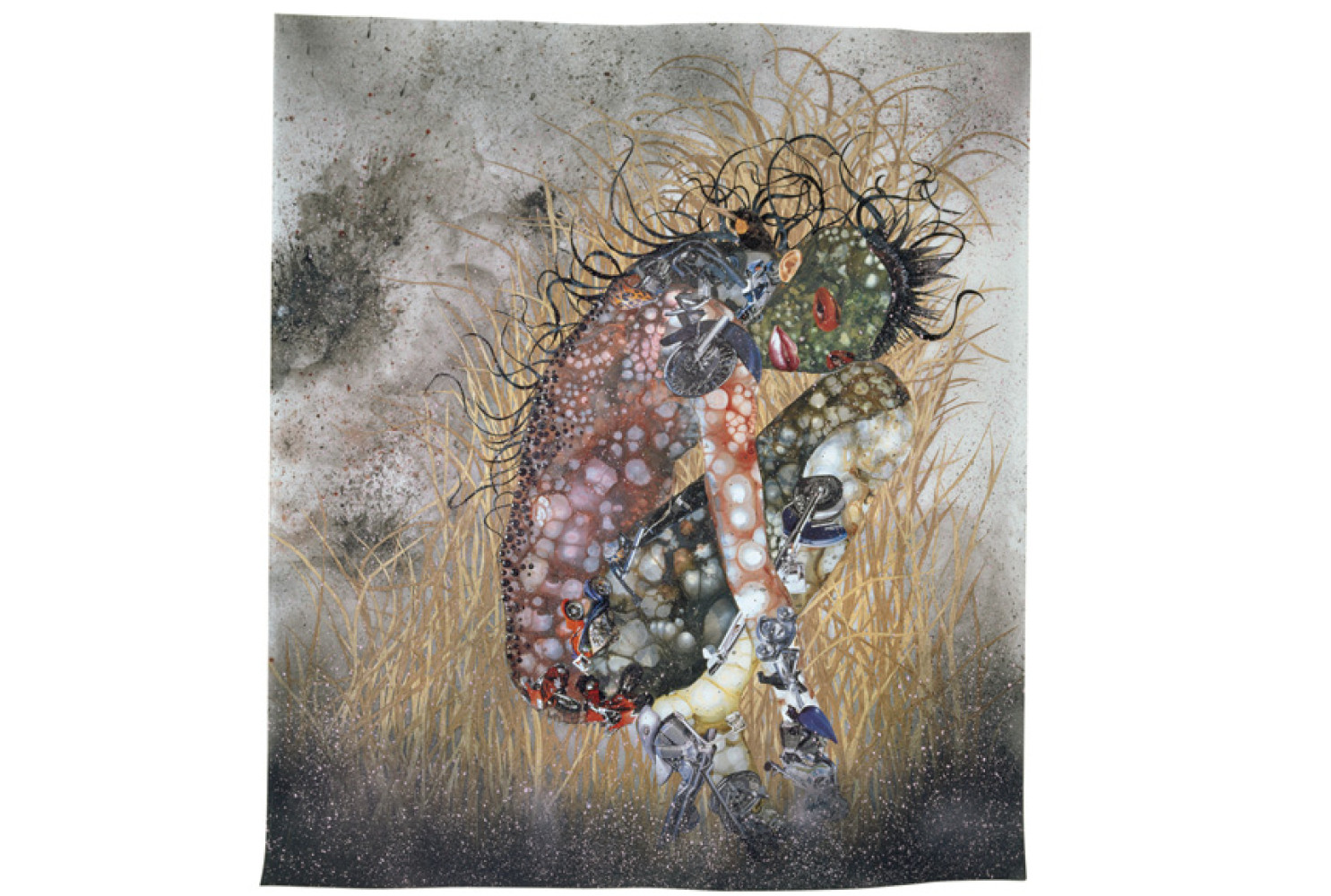 Hide 'n' Seek, Kill or Speak, 2004, Wangechi Mutu (Kenyan, b. 1972); Paint, ink, collage, mixed media on mylar; 42 x 48 inches; The Studio Museum in Harlem; Museum Purchase made possible by a gift from Jeanne Greenberg Rohatyn; Image courtesy of the artist