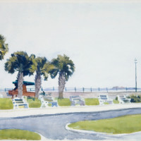 The Battery, Charleston, SC.,1929, by Edward Hopper (American, 1882 – 1967). Watercolor, pencil and chalk on paper, 13.875 x 19.875 inches. Museum Purchase. 2024.002.
